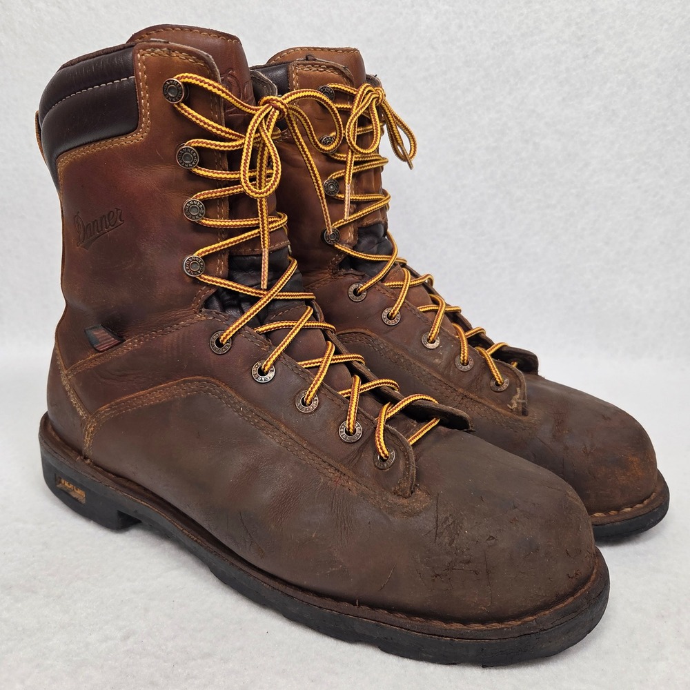 Danner Quarry USA Work Boots Mens 11.5 EE Brown Alloy Toe Gore-Tex Vibram 17317